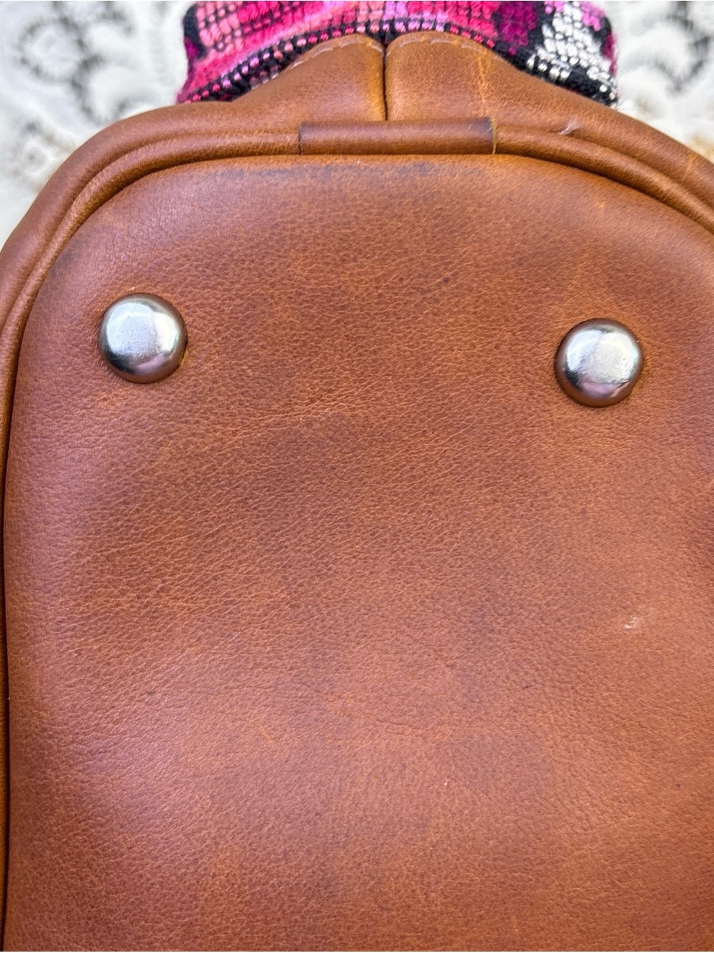 Nena & Co. Large Huipil Textile Convertible Backpack Crossbody Leather - Picture 6 of 14